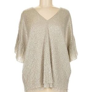 Anthropologie Vanessa Virginia Gold Shimmer SS Blouse, Size S